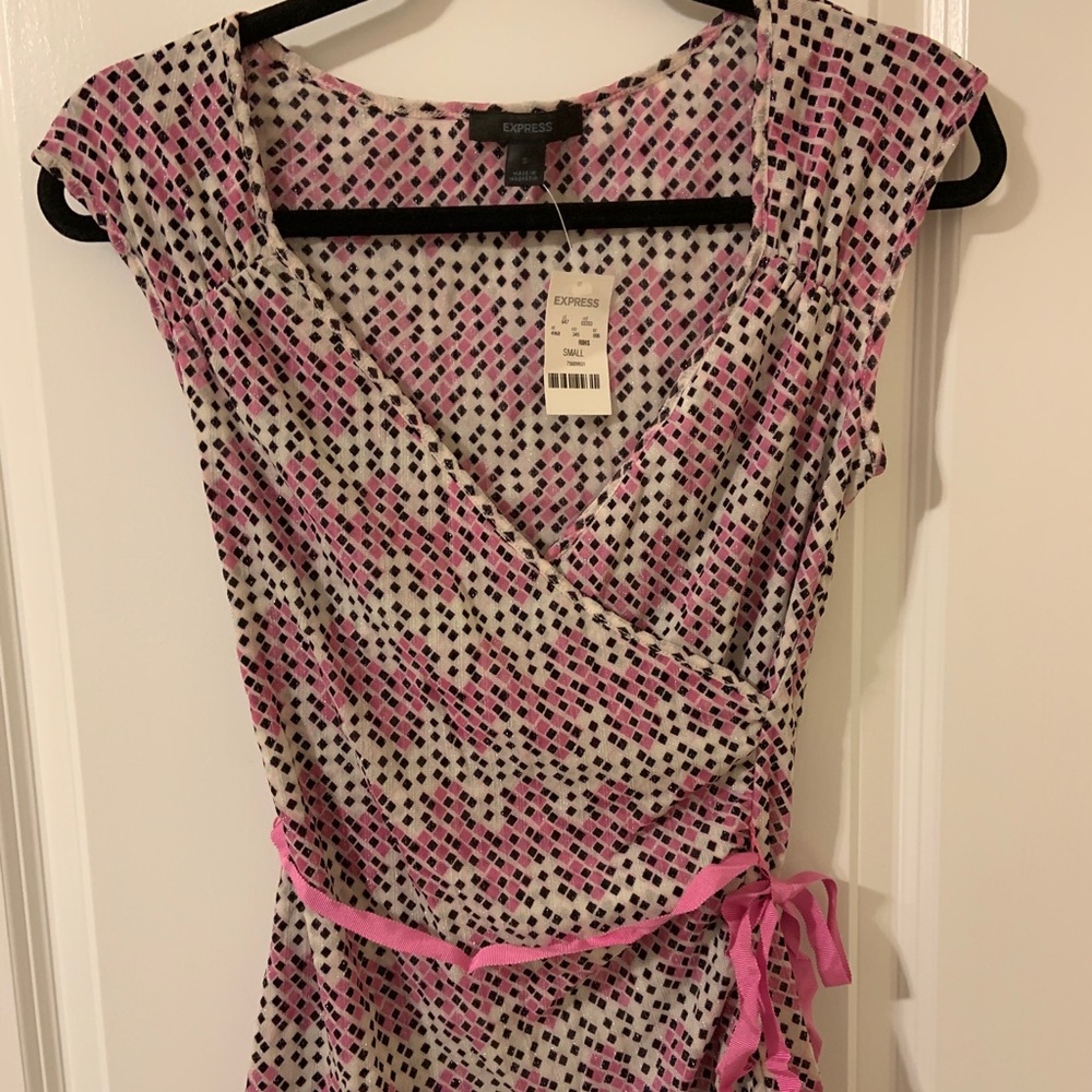 Express Dressy Tank Top with Ribbon Tie